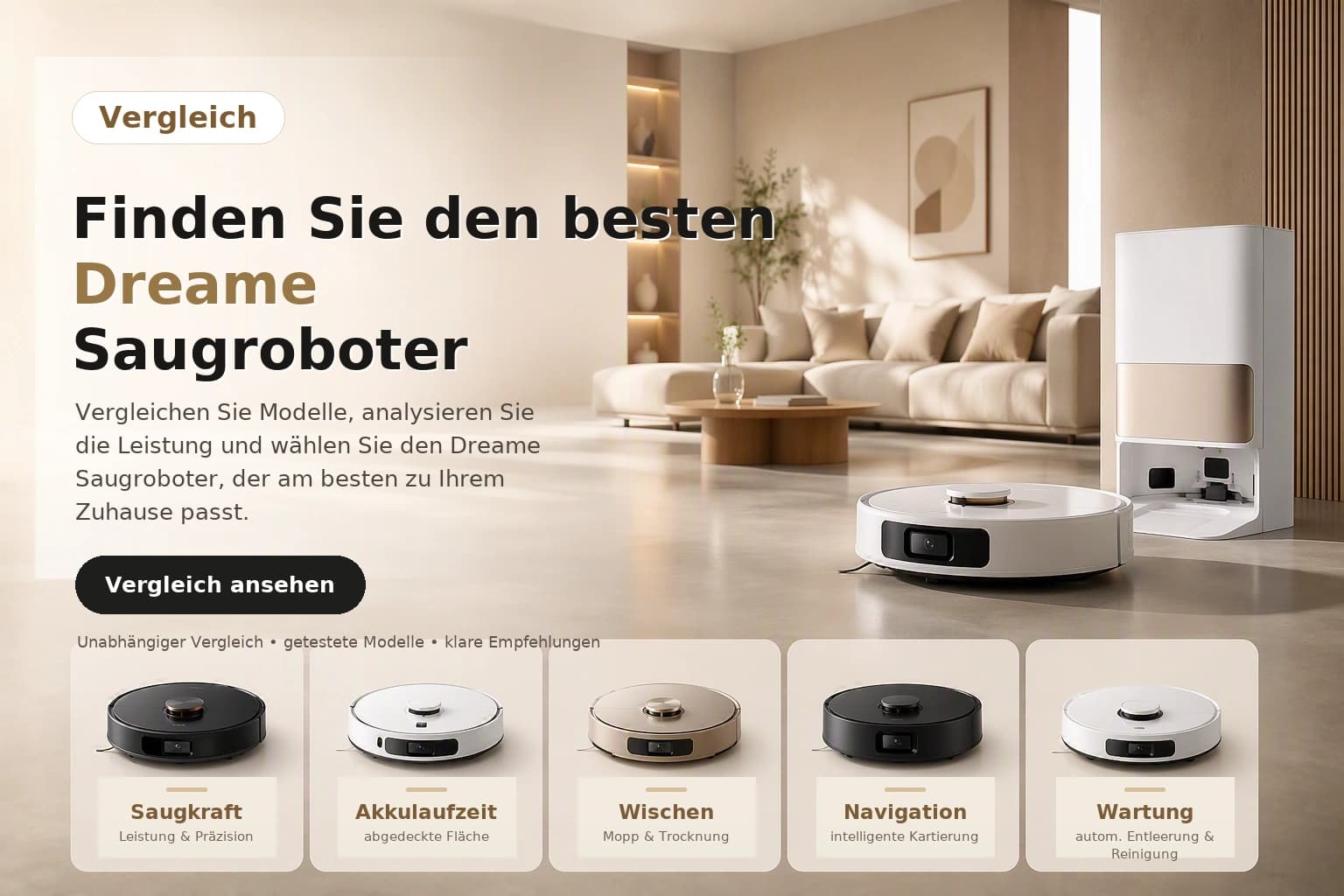 Dreame Saugroboter im Vergleich: finden Sie das beste Modell für Ihr Zuhause