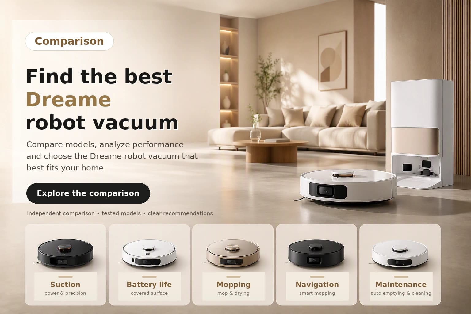 Dreame robot vacuum comparison: find the best model for your home